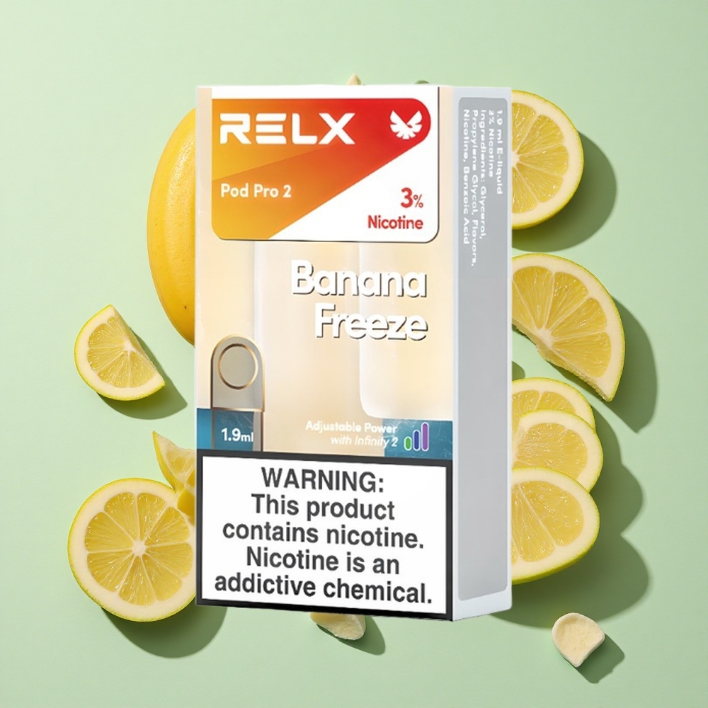 RELX Pod Pro 2 600 puffs Banan Frost engros Norge 1.9ml 3% nikotin