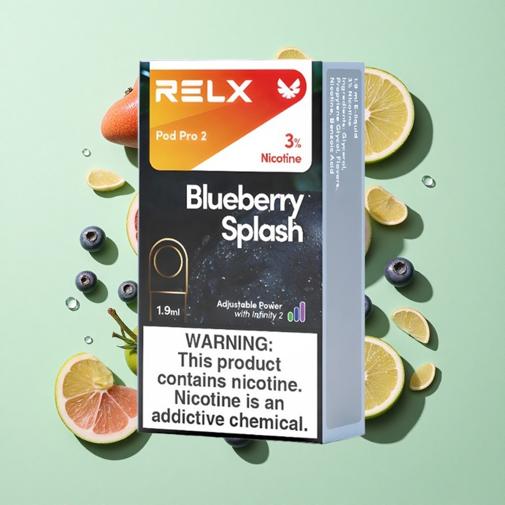 RELX Pod Pro 2 600 puffs Blåbær Sprut engros Norge 1.9ml 3% nikotin