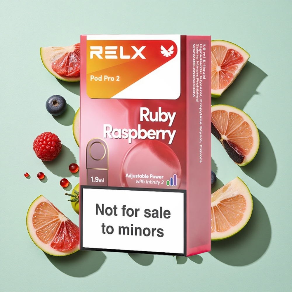 RELX Pod Pro 2 600 puffs Blå bringebær engros Norge 1.9ml 0% nikotin