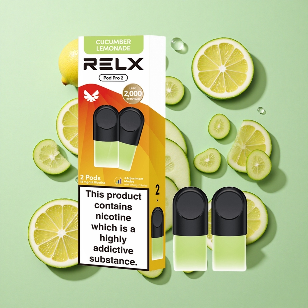 RELX Pod Pro 2 600 puffs Drikke-Agurk Sitronade engros Norge 1.8% nikotin