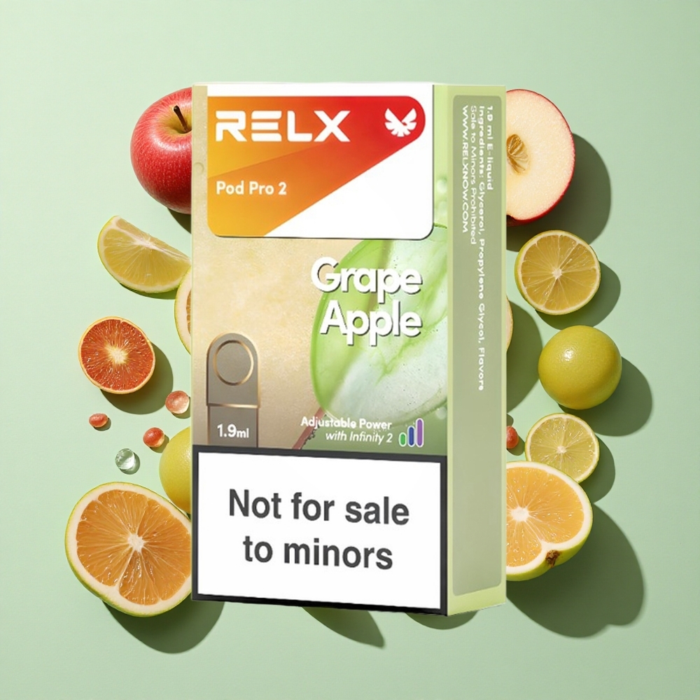 RELX Pod Pro 2 600 puffs Drue Eple engros Norge 0% nikotin 1.9ml