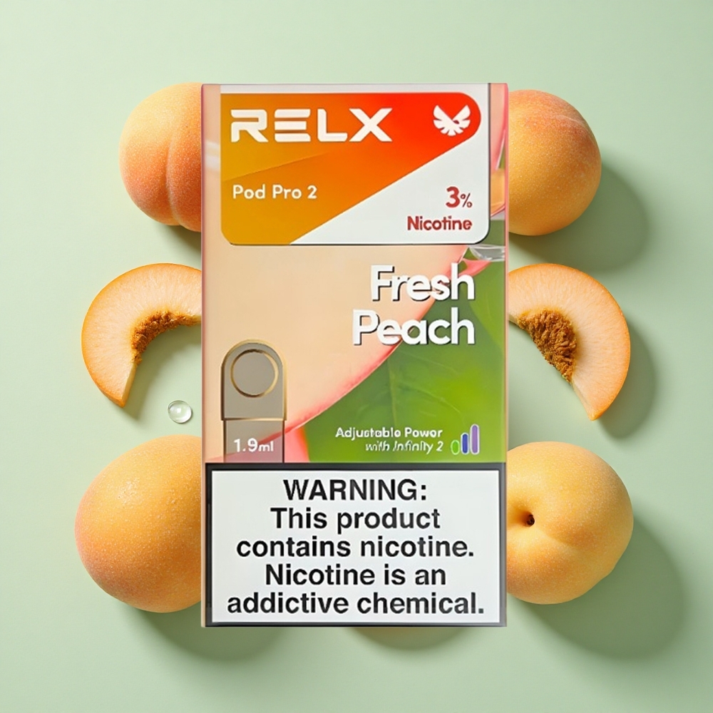 RELX Pod Pro 2 600 puffs Fersken engros Norge Nikotininnhold: 3%