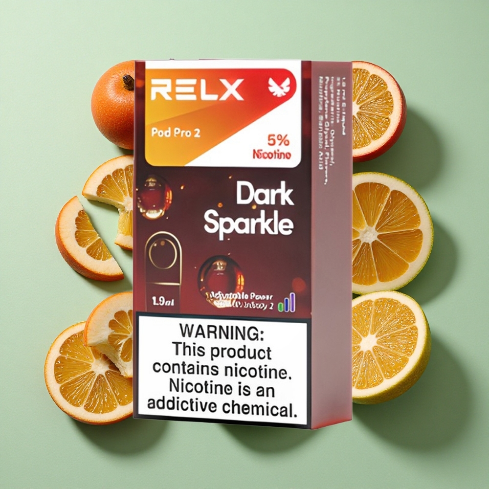 RELX Pod Pro 2 600 puffs Mørk Glitre engros Norge 1.9ml 5% nikotin