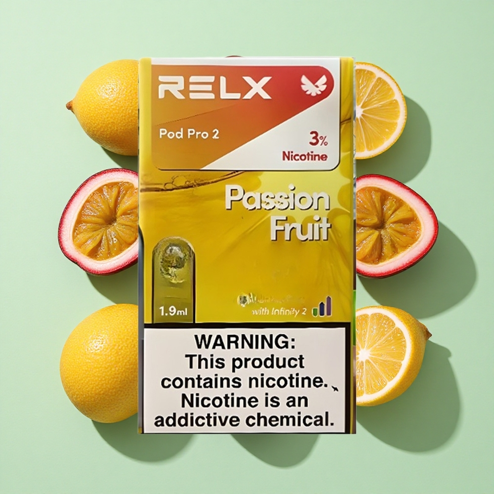 RELX Pod Pro 2 600 puffs Pasjonsfrukt engros Norge Nikotininnhold:3% Kapasitet:1,9ml