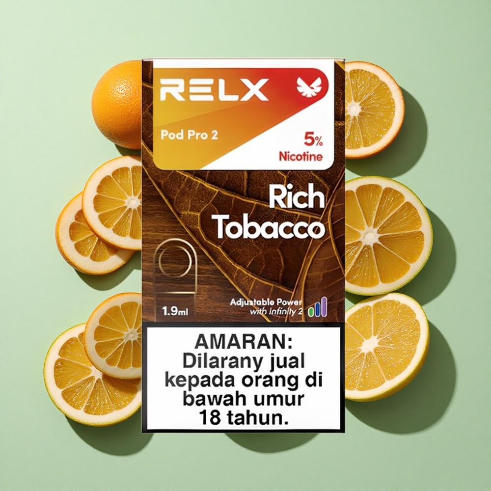 RELX Pod Pro 2 600 puffs Rik Tobakk engros Norge 1.9ml 5% nikotin