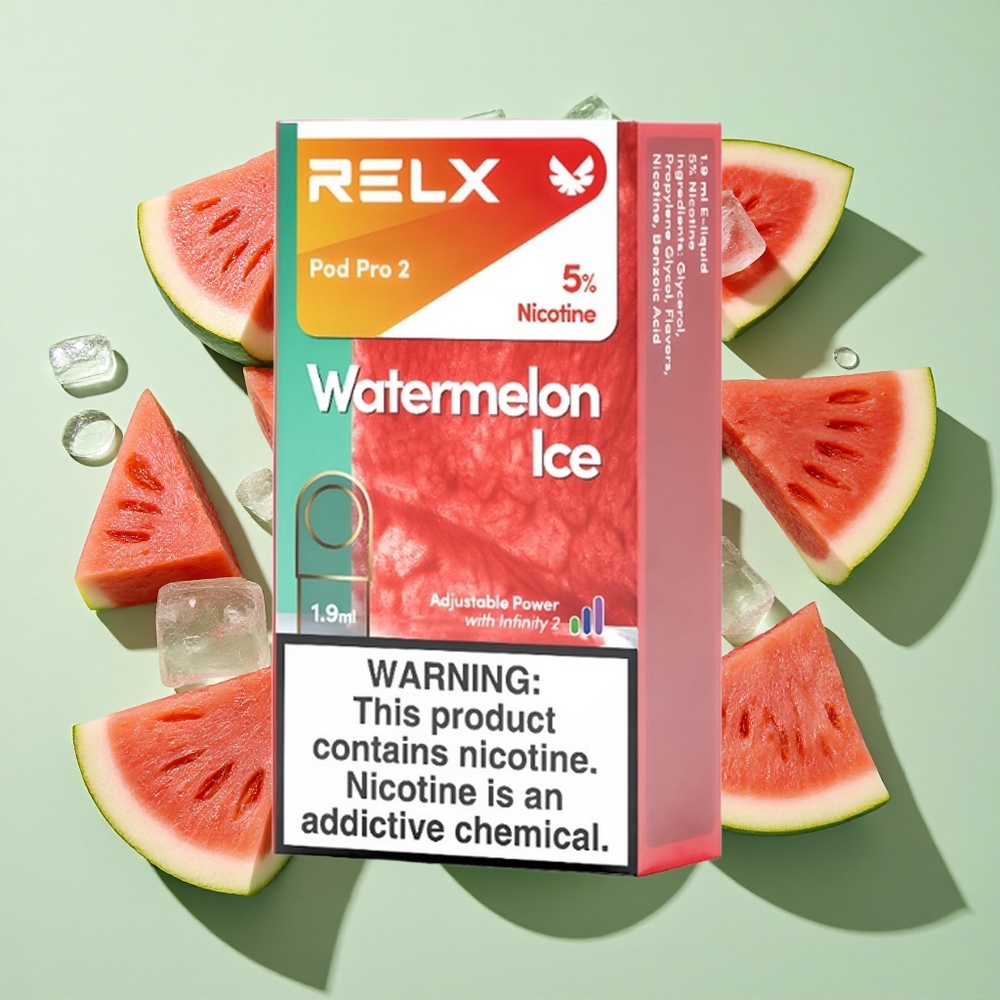 RELX Pod Pro 2 600 puffs Vannmelon Is engros Norge 5% nikotin 1.9ml