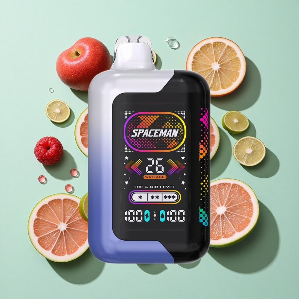 SMOK SPACEMAN SP40000 40000 Puffs Blå Bringebær Is Engangs Vape engros Norge 20ml 1000mAh