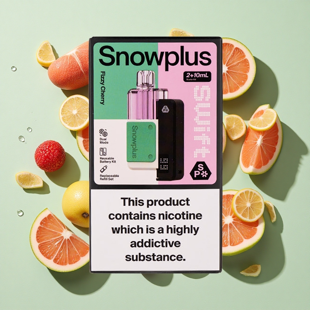 Snowplus Swift 5000 Puffs Fizzy Cherry (43x81x25 mm, 1000 mAh) engros Norge