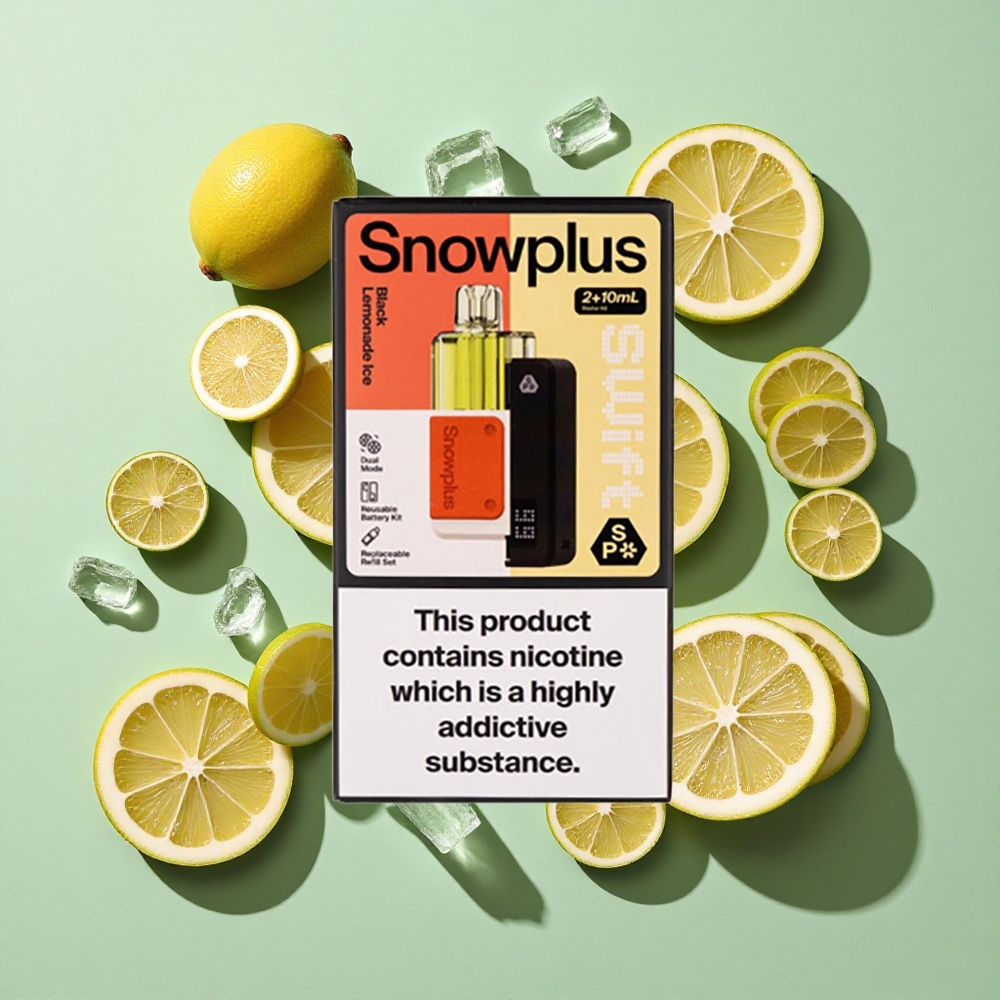 Snowplus Swift 5000 Puffs Svart Sitronade Is engros Norge Dual Mesh 1000 mAh