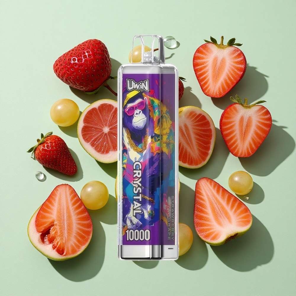 UWIN Crystal 10000 Puffs Jordbær Drue engros Norge 18ml RGB