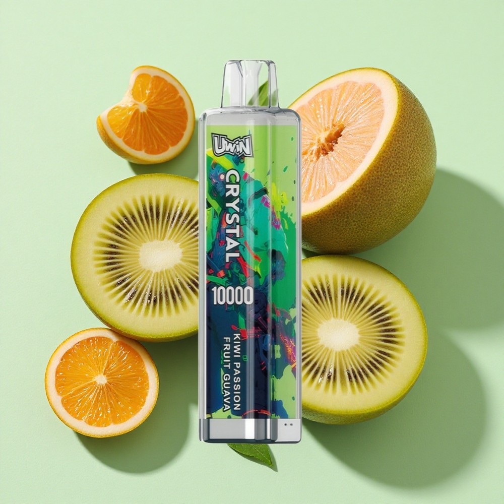 UWIN Crystal 10000 Puffs Kiwi Pasjonsfrukt Guava engros Norge 18ml Type-C