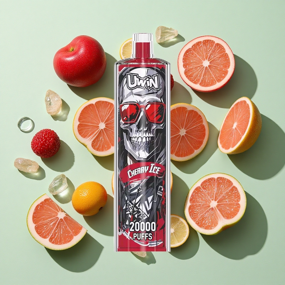 Uwin Shisha Crystal 20000 Puffs Kirsebær Is engros Norge Type-C