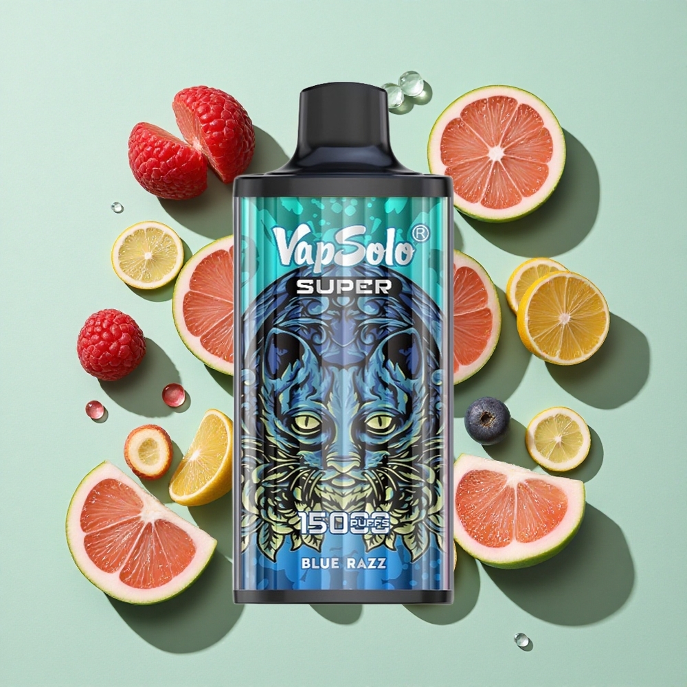 Vapsolo Super 15000 Puffs Blå Bringebær engros Norge 40ml 850mAh