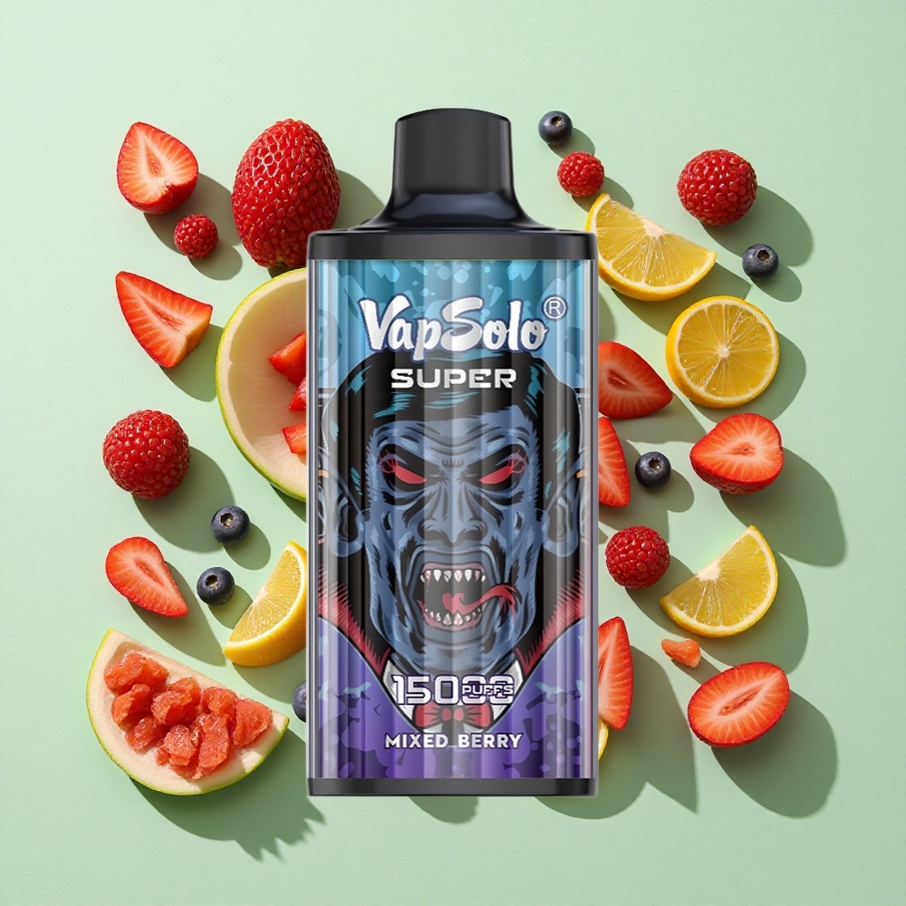 Vapsolo Super 15000 Puffs Blandede Bær engros Norge 40ml E-Liquid