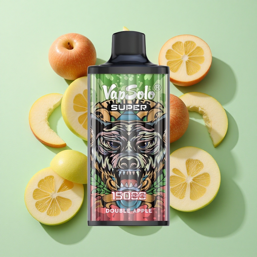 Vapsolo Super 15000 Puffs Dobbel Eple Engangs Vape 40ml engros Norge Type-C