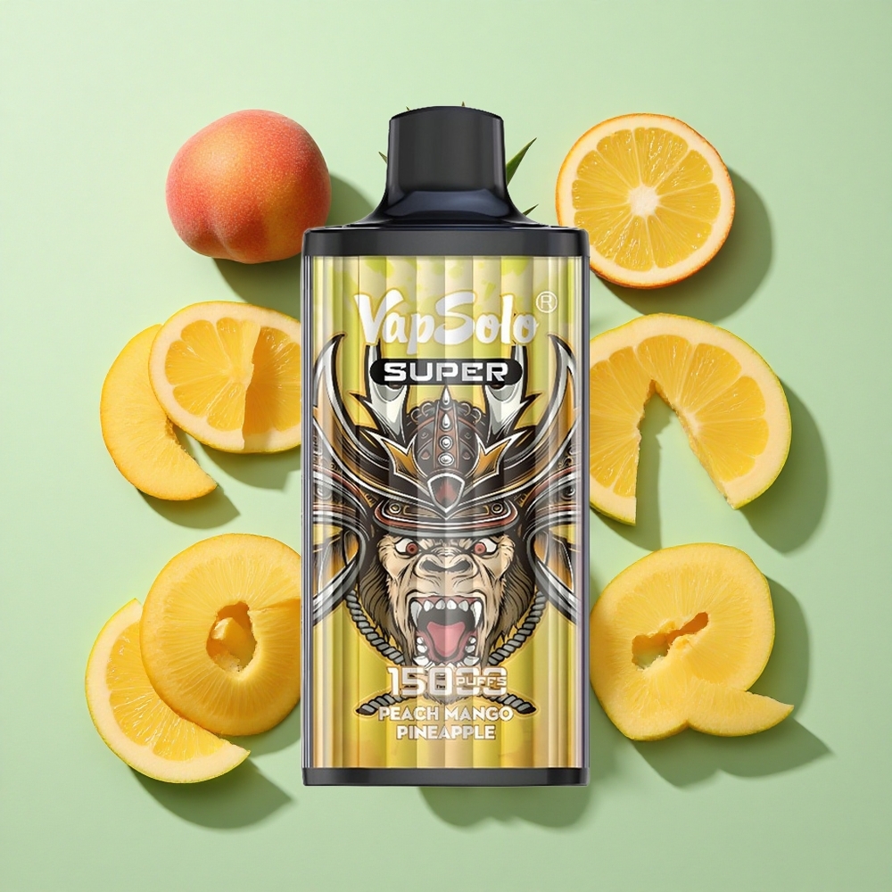 Vapsolo Super 15000 Puffs Fersken Mango Ananas engros Norge 40ml Type-C