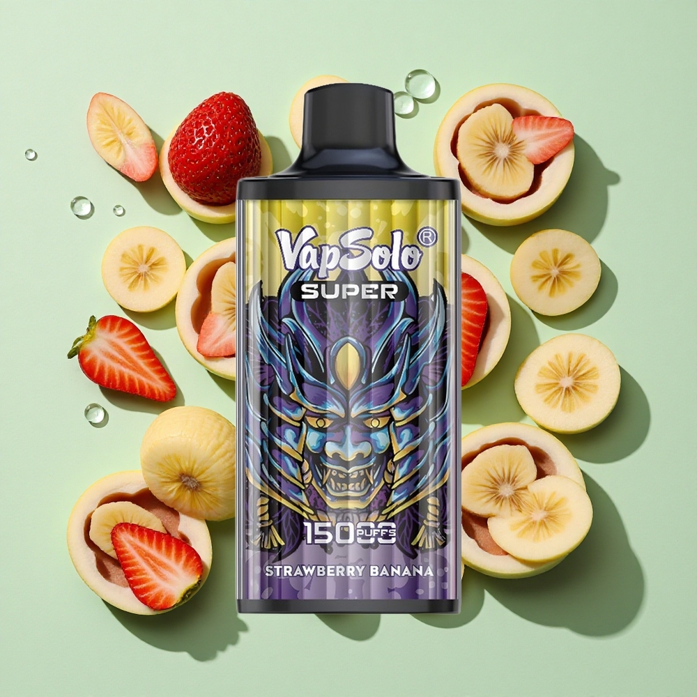 Vapsolo Super 15000 Puffs Jordbær Banan engros Norge 40ml E-Liquid
