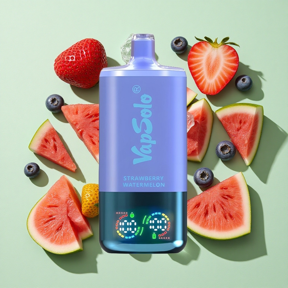 VapSolo Triple 30000 Puffs Jordbær Vannmelon & Blåbær Is engros Norge 40ml Type-C