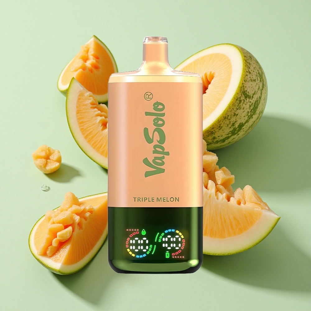 VapSolo Triple 30000 Puffs Trippelmelon Engangs Vape 40ml engros Norge Type-C-lading