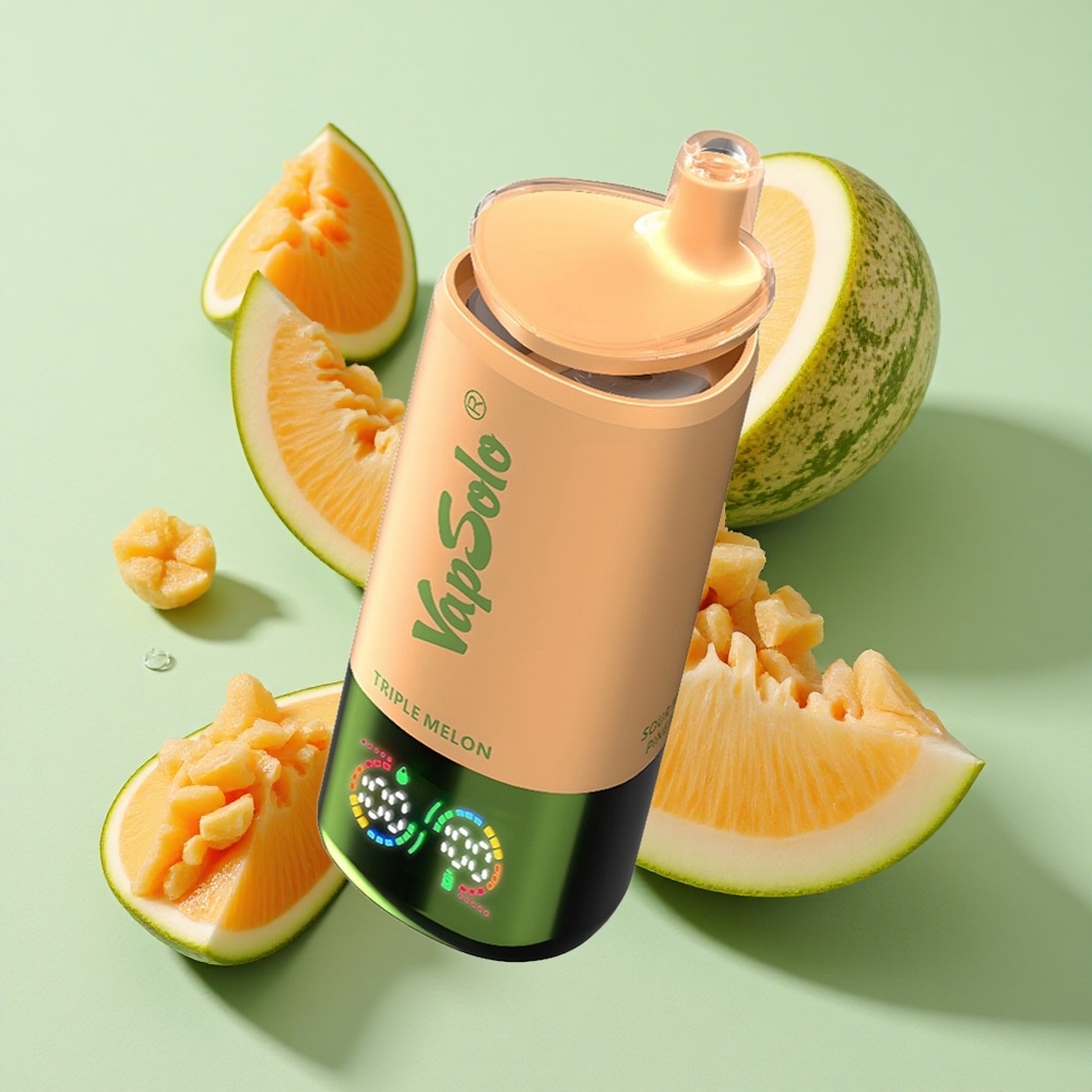 VapSolo Triple 30000 Puffs Trippelmelon Engangs Vape 40ml engros Norge Type-C-lading