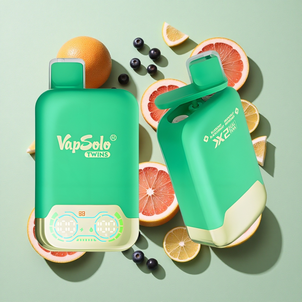Vapsolo Twins 20000 Puffs Blåbær Solbær & Grapefrukt Forfriskende engros Norge Type-C 40 ml