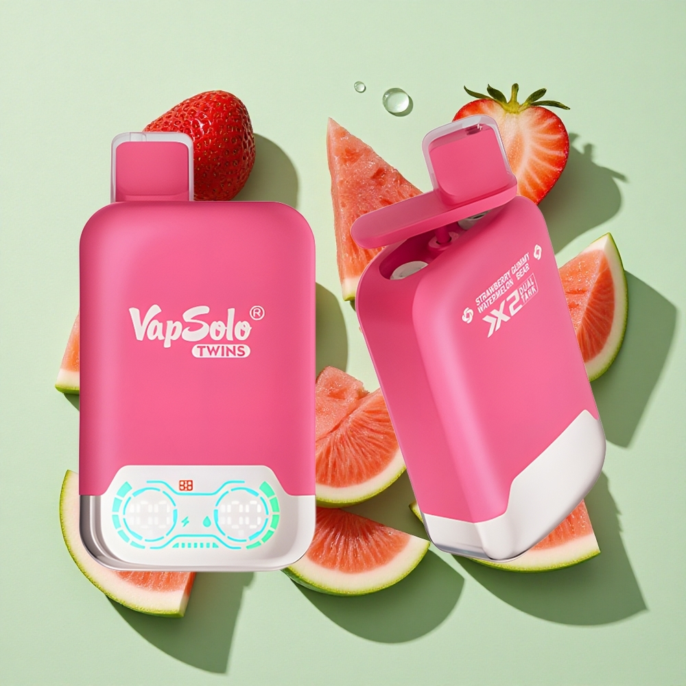 Vapsolo Twins 20000 Puffs Jordbær Vannmelon & Gummy Bjørn engros Norge 40 ml E-Likvid Type-C