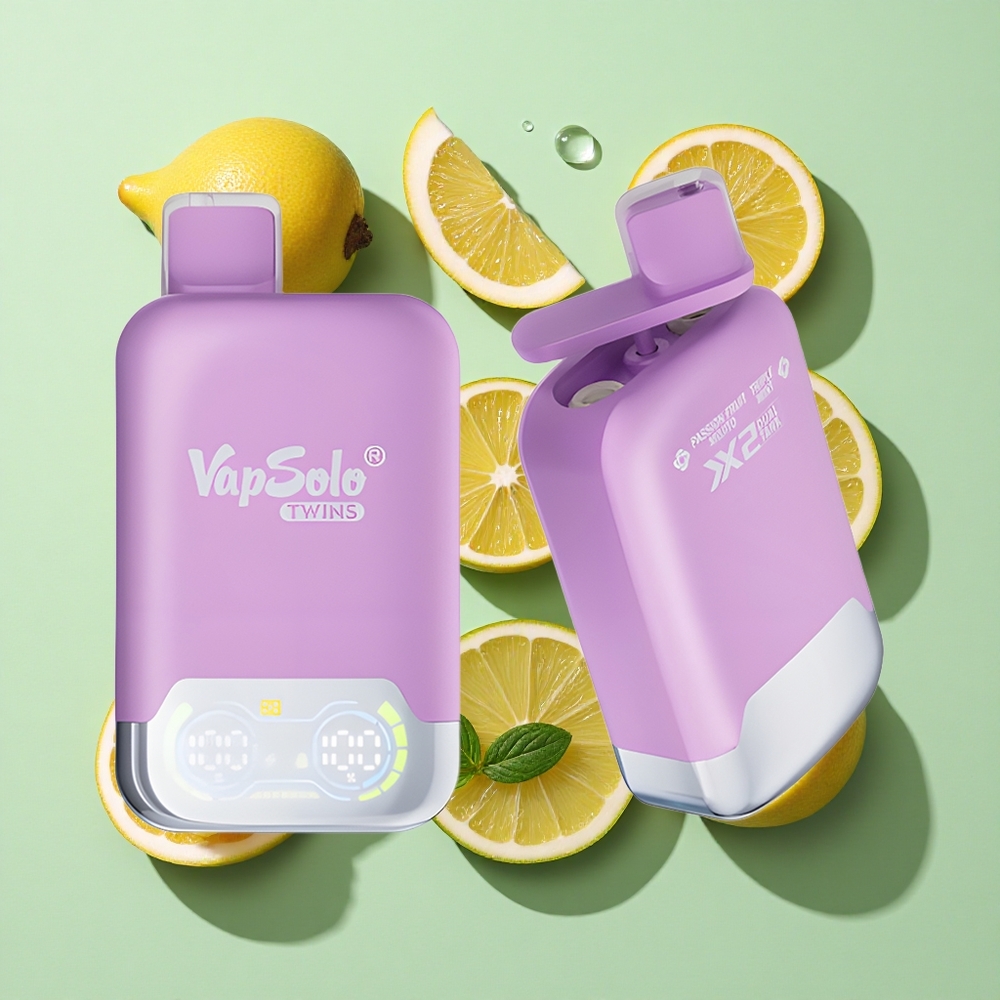 Vapsolo Twins 20000 Puffs Passionsfrukt Mojito & Trippel Mynte engros Norge 40 ml E-væske Type-C