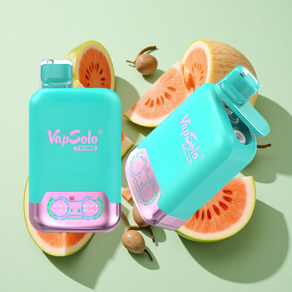 Vapsolo Twins 20000 Puffs Triplemelon & Bringebær Vannmelon engros Norge Type-C 40 ml
