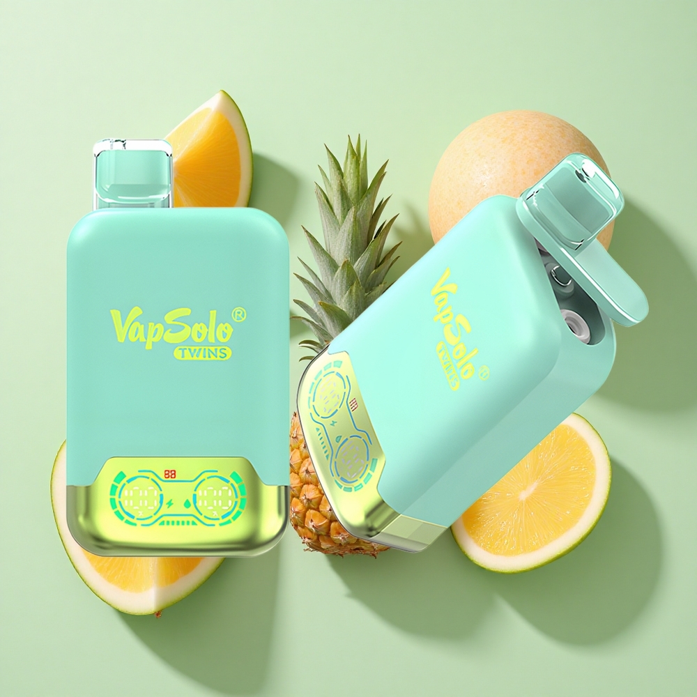 Vapsolo Twins 20000 Puffs Trippelmelon & Ananas Kokos engros Norge 40 ml E-Væske Type-C