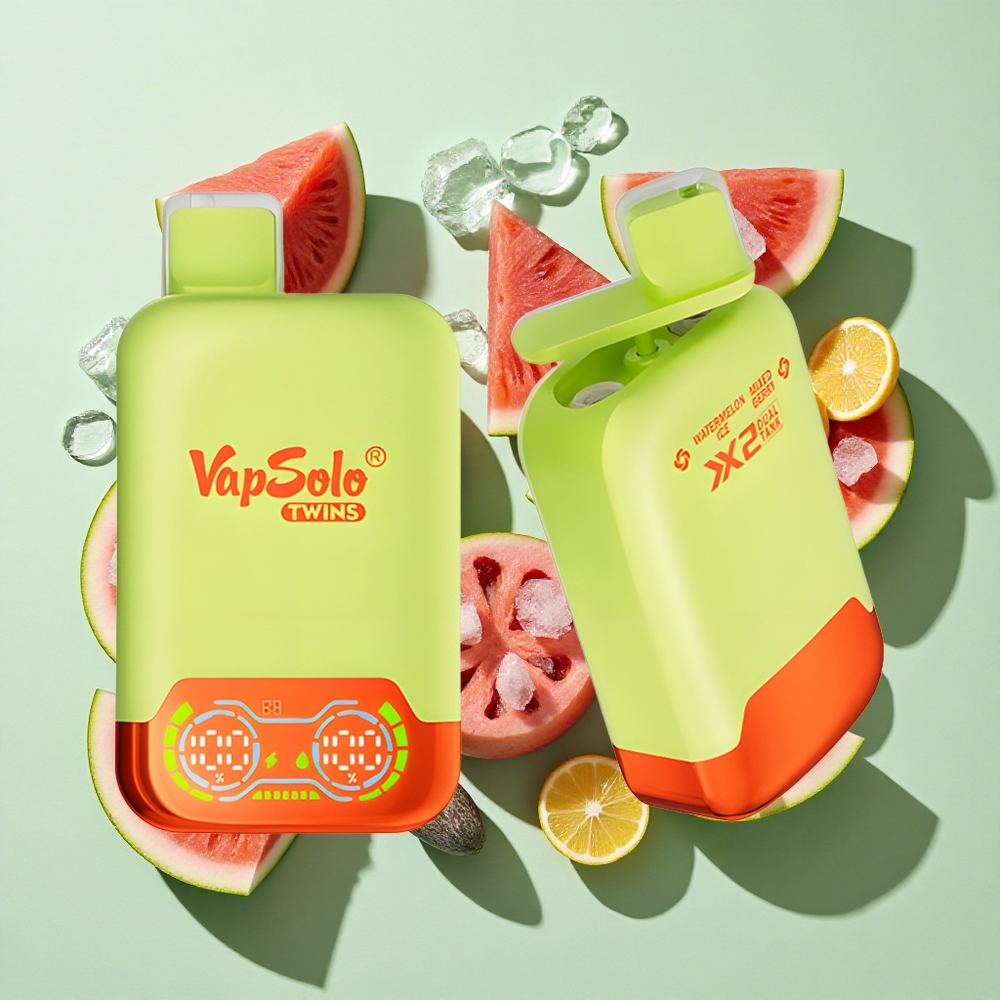 Vapsolo Twins 20000 Puffs Vannmelon Is & Blandet Bær engros Norge Type-C Lading