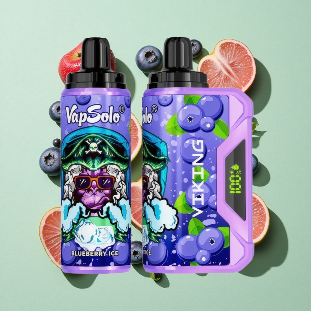 VapSolo VIKING 12000 Puffs Engros Norge Blåbær med 22ml E-Væske og Type-C-lading