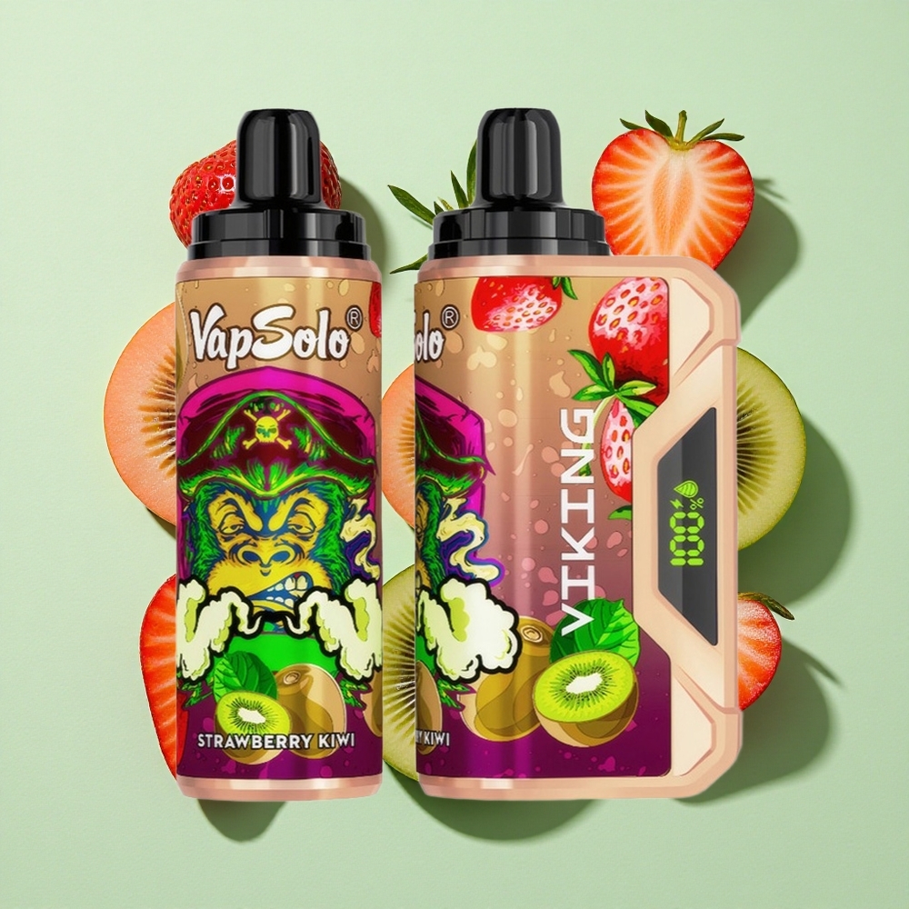 VapSolo VIKING 12000 Puffs Jordbær Kiwi engros Norge Type-C
