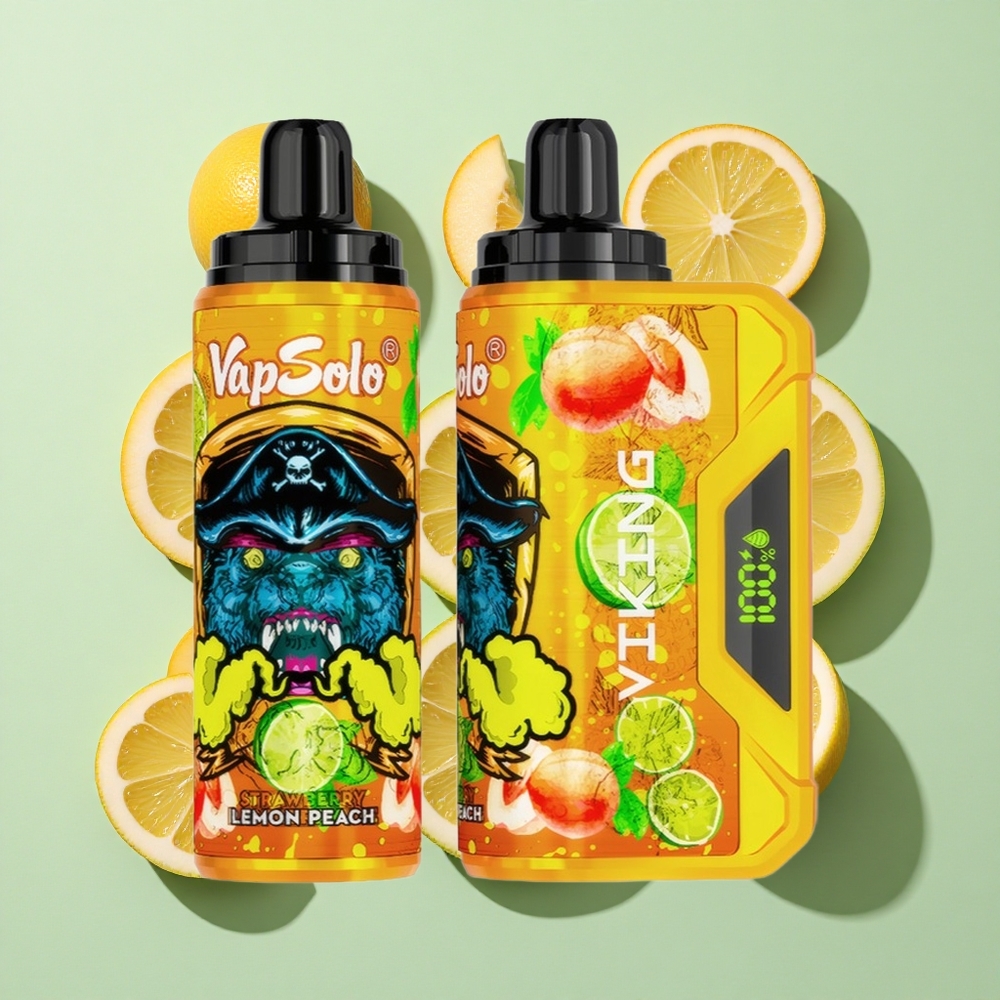 VapSolo VIKING 12000 Puffs Sitron Fersken Engangs Vape 22ml engros Norge Type-C