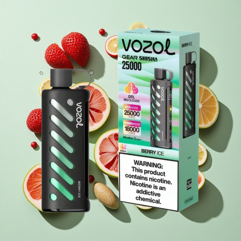 VOZOL Gear Shisha 25000 Puffs Bær Is Engangs Vape 30 Deilige Smaker engros Norge S.i.L.C Tech