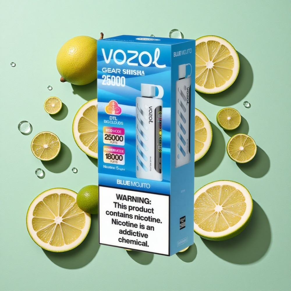 VOZOL Gear Shisha 25000 Puffs Blå Mojito 30 Deilige Smaker engros Norge S.i.L.C Tech