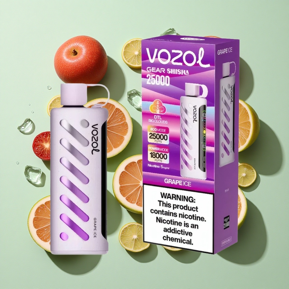 VOZOL Gear Shisha 25000 Puffs Drueis Engros Norge med S.i.L.C Tech og 1000mAh Batteri