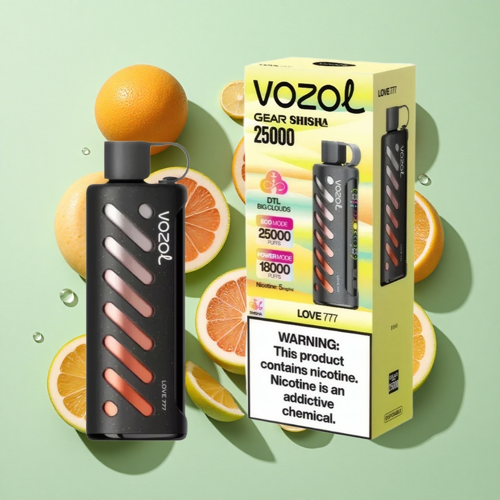 VOZOL Gear Shisha 25000 Puffs Kjærlighet 777 engros Norge Dual Mesh Dual Modes 30 Deilige Smaker