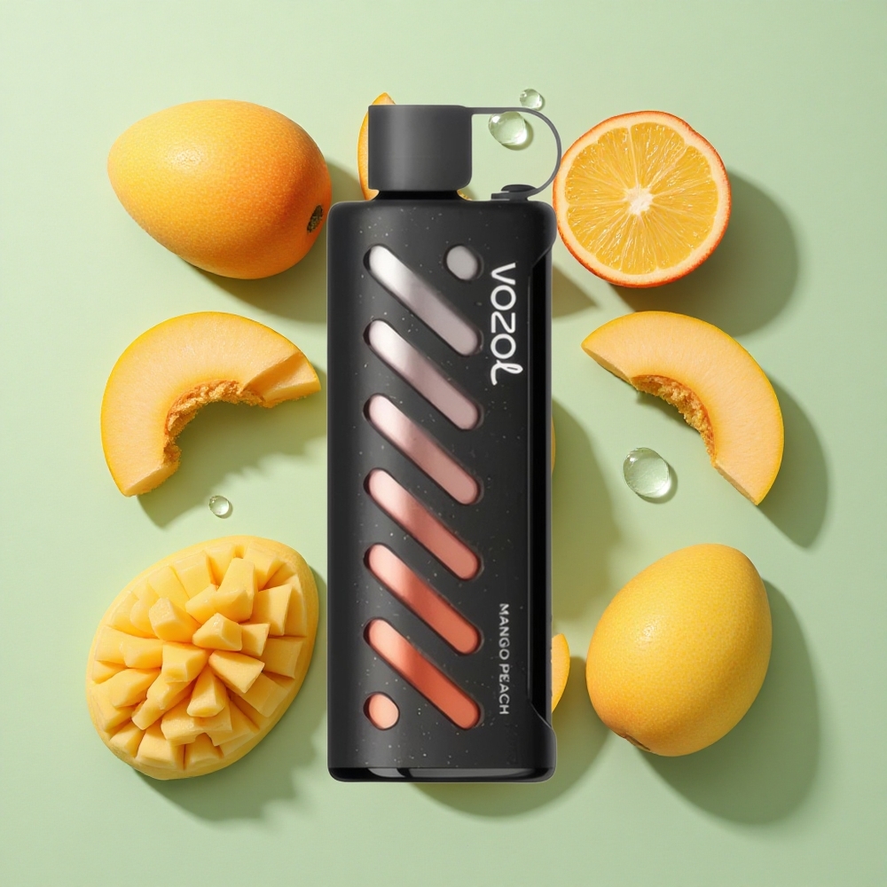 VOZOL Gear Shisha 25000 Puffs Mango Fersken (Mango Peach) engros Norge med S.i.L.C Tech og 1000mAh Batteri