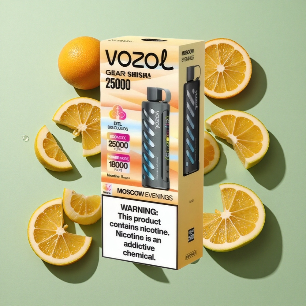 VOZOL Gear Shisha 25000 Puffs Moskva Kvelder 30 Deilige Smaker engros Norge S.i.L.C Tech Dual Mesh Dual Modes