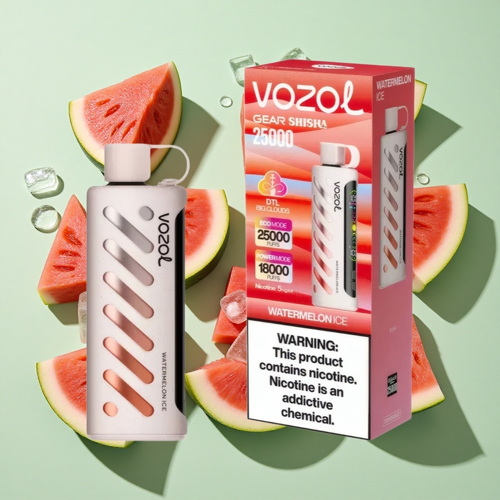 VOZOL Gear Shisha 25000 Puffs Vannmelon Is engros Norge S.i.L.C Tech 1000mAh
