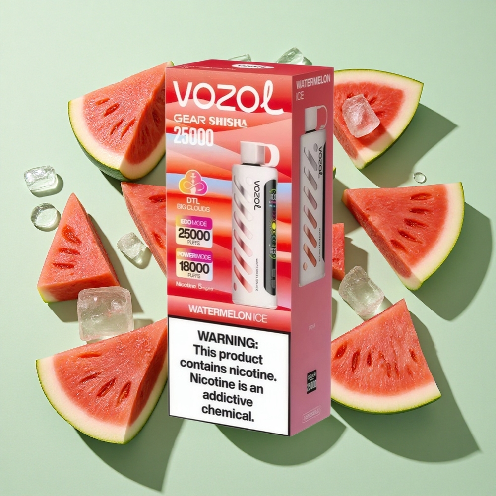 VOZOL Gear Shisha 25000 Puffs Vannmelon Is engros Norge S.i.L.C Tech 1000mAh