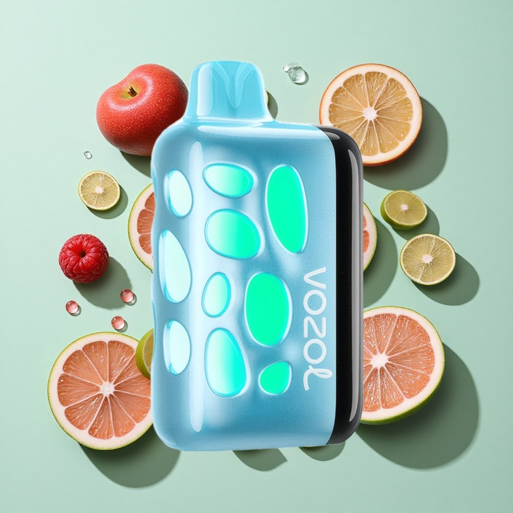 VOZOL RAVE 40000 Blå Bringebær Is Engangs Vape 1000mAh Batterikapasitet engros Norge Beat-Synced Party Mode