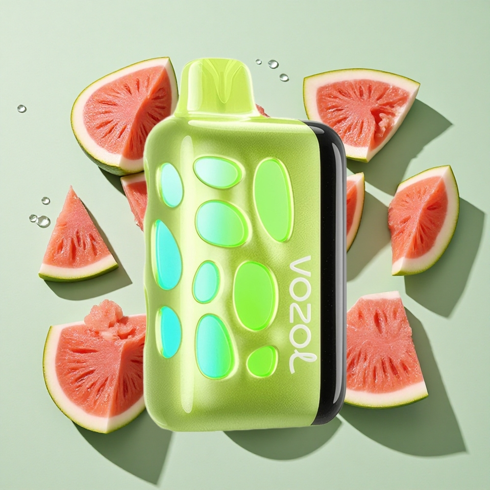 VOZOL RAVE 40000 Disposable Vepse Vannmelon Tyggegummi engros Norge 1000mAh Batterikapasitet 270 Grader Glødende Design
