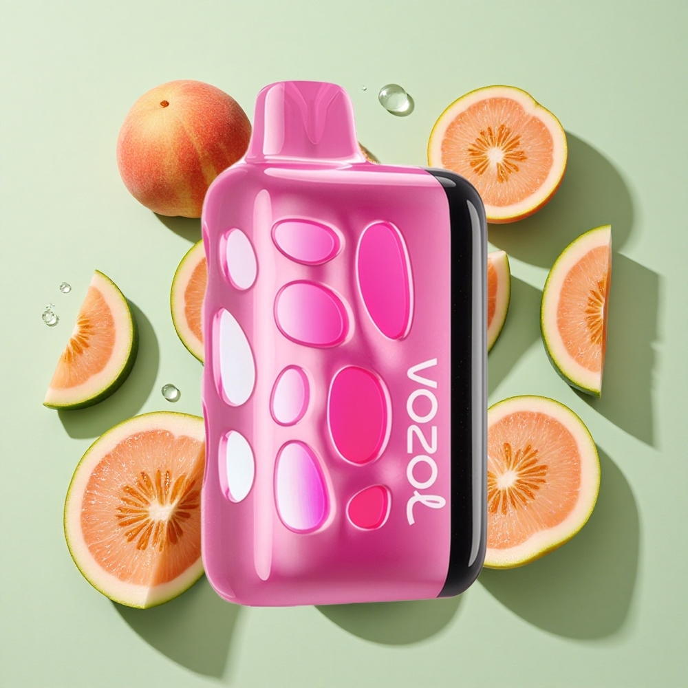 VOZOL RAVE 40000 Engangs Vape Jordbær Fersken 270° Glødende Design engros Norge 1000mAh Batteri