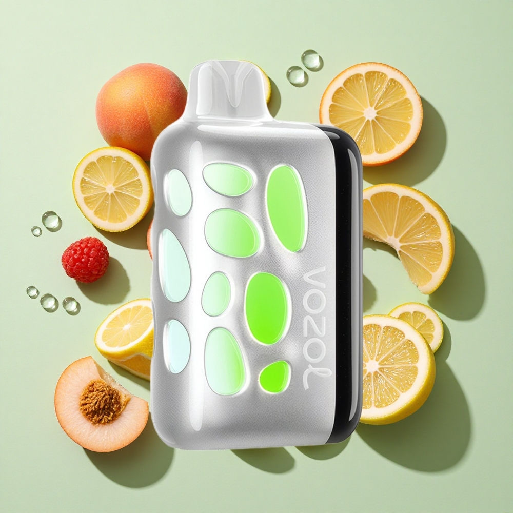 VOZOL RAVE 40000 Fersken Bringebær Lemonade engros Norge 1000mAh Batterikapasitet Beat-Synced Party Mode