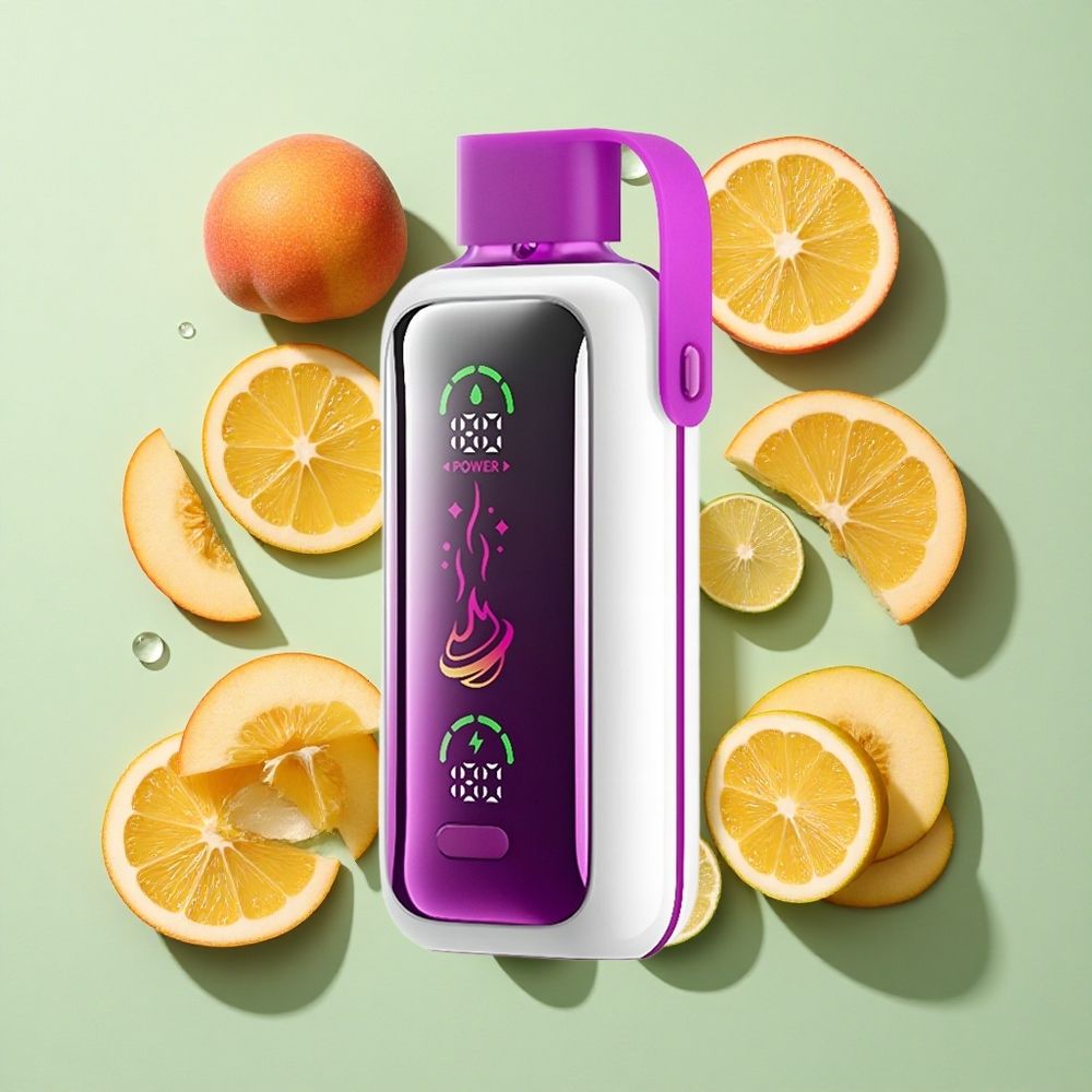 VOZOL Star 20000 Puffs Fersken Is Engangs Vape Juice Dual Mesh engros Norge 2.2" HD speilskjerm