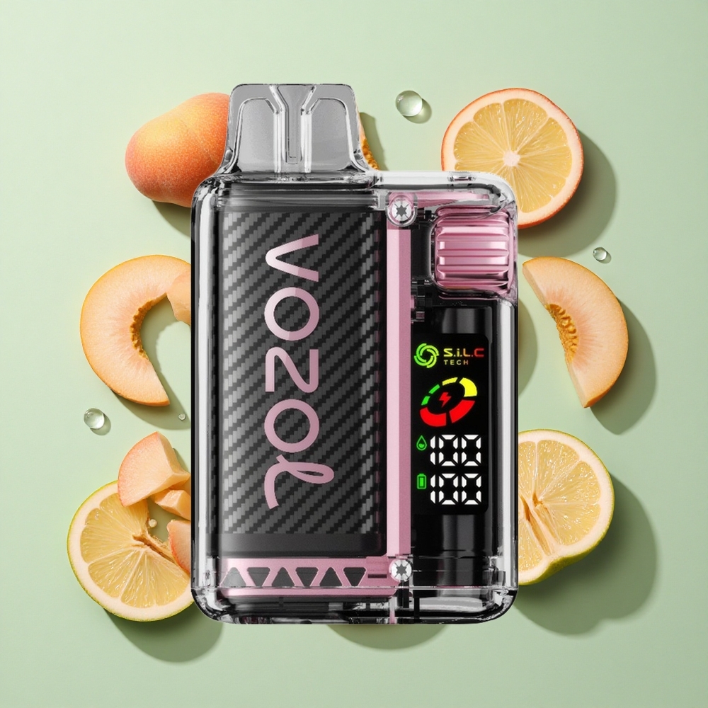 VOZOL Vista 20000 Puffs Fersken Is engros Norge 650mAh 6-trinns effektjustering