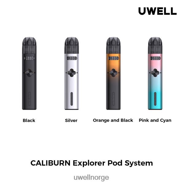 UWELL E Cig - UWELL CALIBURN EXPLORER sett (pod system) D6204Z167 rosa/cyan