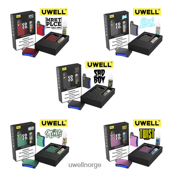 UWELL Flavors - UWELL CALIBURN AK3 sett + a3s 0,8 ohm pods (x2) + pappas damp 10ml salter 50mg D6204Z240 crl: grå/flv: sur vannmelon jordbær 50mg