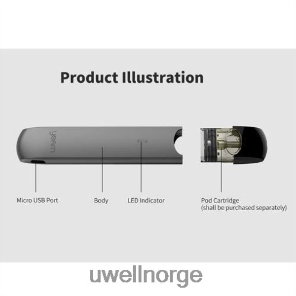 UWELL Vape Kit - UWELL YEARN pod-enhet (pods ikke inkludert) D6204Z254 svart